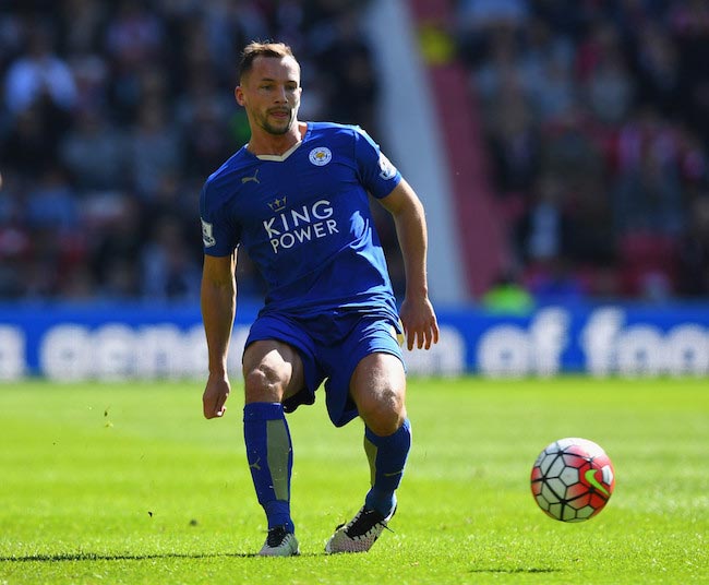 Danny Drinkwater of Leicester City in action during a match against Sunderland on April 10, 2016