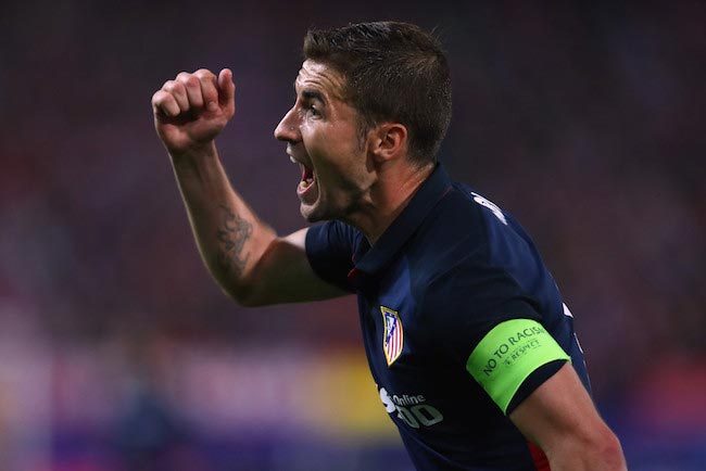 Gabi during a match against FC Barcelona on April 13, 2016 in Madrid, Spain