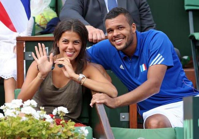 Jo-Wilfried Tsonga with his girlfriend Noura El Swekh