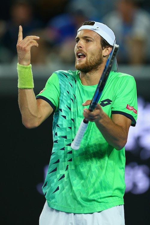 Joao Sousa during 2016 Australian Open match against Andy Murray on January 23, 2016