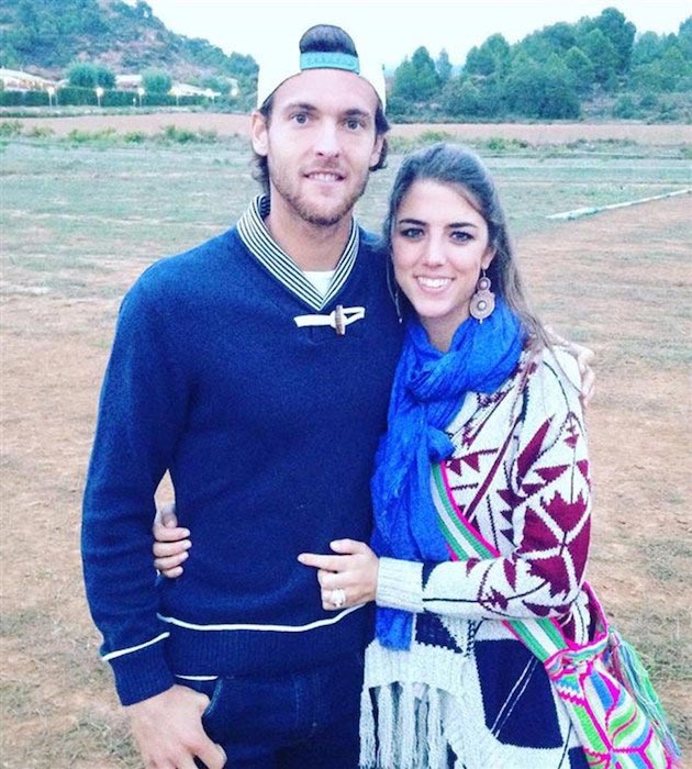 Joao Sousa with his girlfriend Julia Villanueva