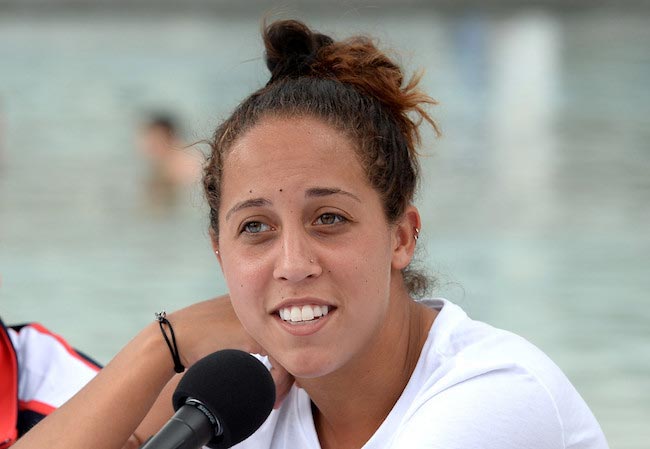 Madison Keys during a press conference during the Fed Cup on April 15, 2016 in Brisbane, Australia