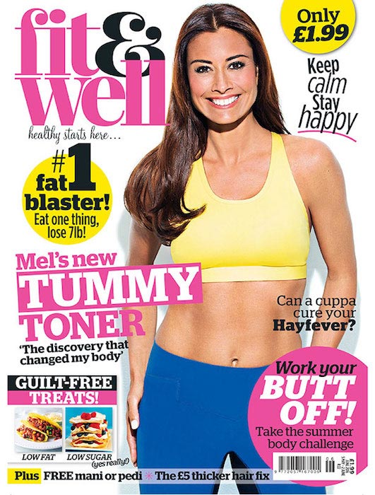 Melanie Sykes on the cover of Fit & Well magazine