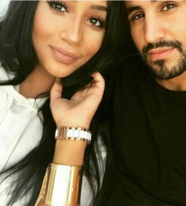 Riyad Mahrez with his wife Rita Johal