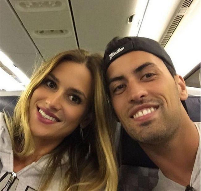 Sergio Busquets and Elena Galera