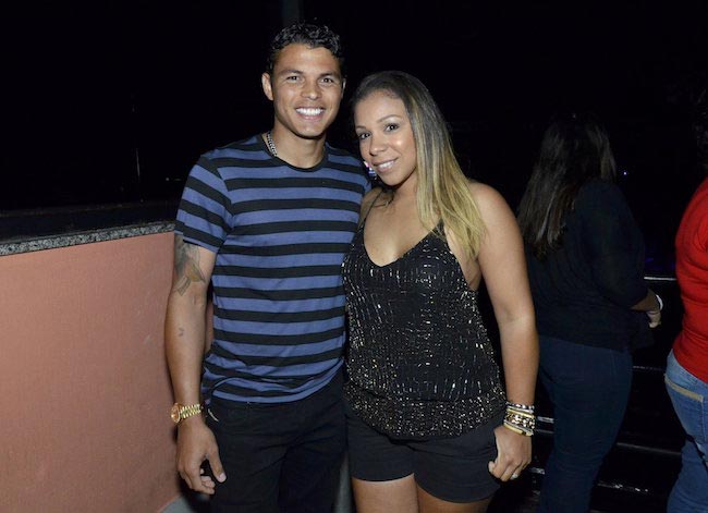 Thiago Silva with his wife Isabele