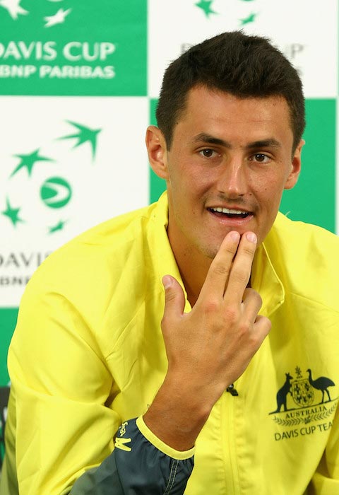 Bernard Tomic during a press conference after his match against John Isner on March 6, 2016 in Melbourne, Australia