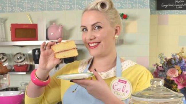 Claire Richards eating cake