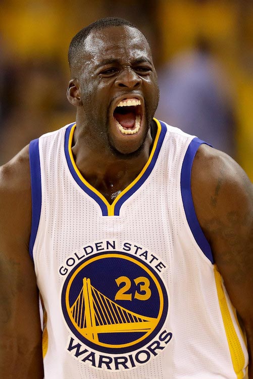 Draymond Green shows some energy during a game against Cleveland Cavaliers on June 5, 2016