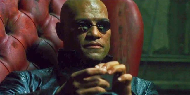 Laurence Fishburne as Morpheus in Kia's Matrix themed super bowl ad