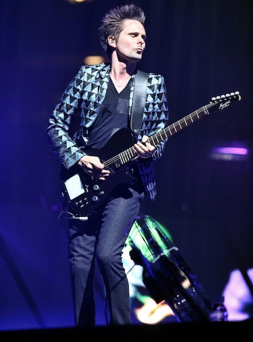 Matthew Bellamy performing live in a concert at Hartwall Arena