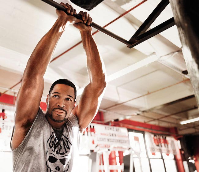 Michael Strahan working out
