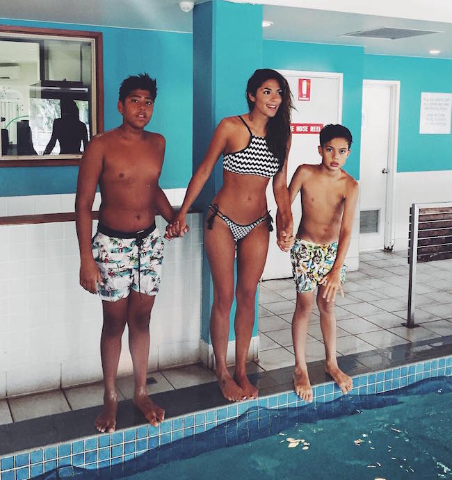 Pia Miller with children