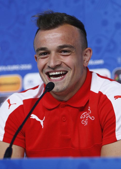 Xherdan Shaqiri during a press conference on June 10, 2016 in Lens, France