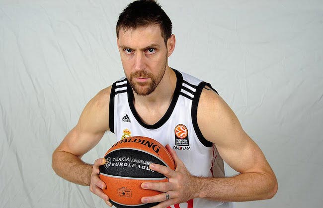 Andres Nocioni posing during a photoshoot for Real Madrid in 2015