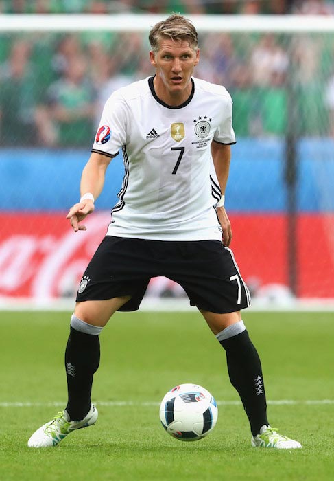 Bastian Schweinsteiger in action during a UEFA EURO 2016 Group Stage match between Germany and Northern Ireland on June 21, 2016