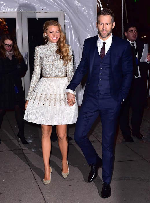 Blake Lively and Ryan Reynolds at the 2016 amfAR New York Gala