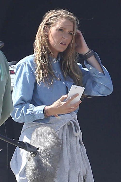 Blake Lively on the set of "The Shallows" on the beach in Malibu on April 12, 2016