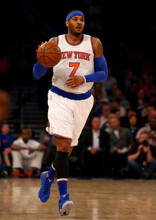 Carmelo Anthony during an NBA game against Brooklyn Nets on April 1, 2016