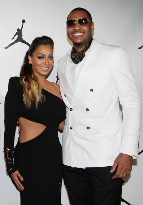 Carmelo Anthony with his wife La La Vasquez