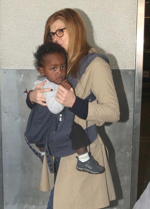 Connie Britton with her adopted son Eyob Britton in 2012