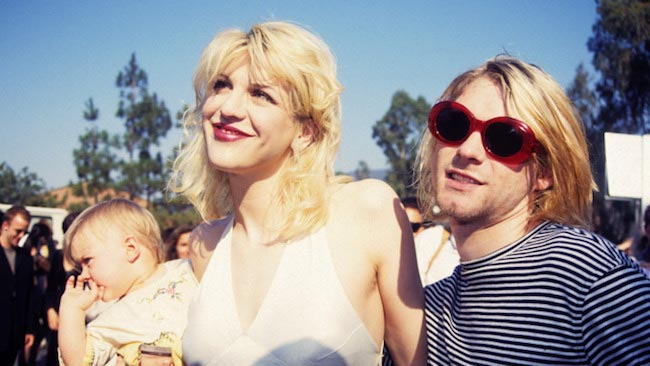 Courtney Love with her late husband Kurt Cobain and daughter Frances Bean Cobain in 1993