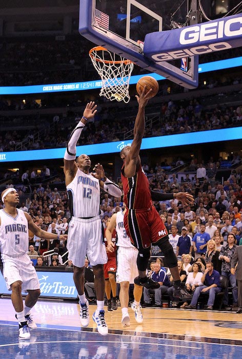 Dwyane Wade in a match against Orlando Magic on March 13, 2012