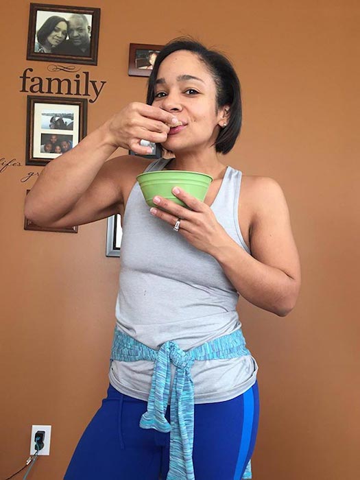 Eve Guzman eating