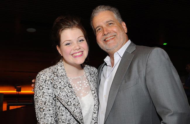 Georgie Henley and director Stanley M. Brooks at the premiere of "Perfect Sisters" in April 2014