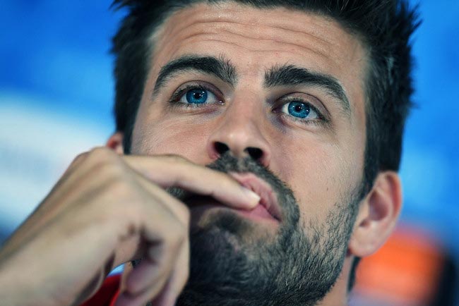 Gerard Pique during a media day on June 20, 2016 in Bordeaux, France