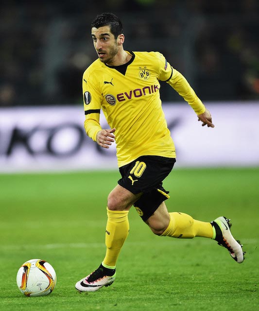 Henrikh Mkhitaryan during the UEFA Europa League quarter final against Liverpool on April 7, 2016