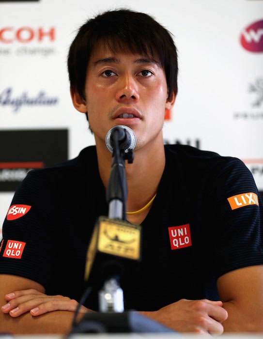 Kei Nishikori during a press conference at Internazionali BNL d’Italia on May 10, 2016 in Rome, Italy