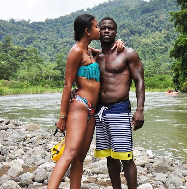 Kevin Hart enjoying his time with bikini girl