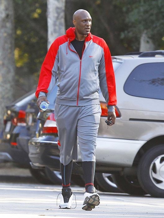 Lamar Odom at Fryman Canyon Park in Studio City, California on February 25, 2015