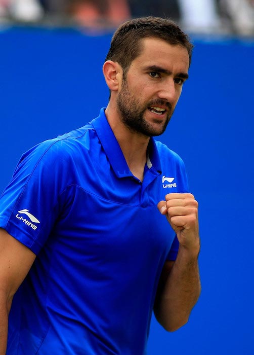 Marin Cilic during a match against Andy Murray at Aegon Championships on June 18, 2016 in London, England