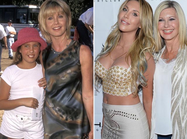 Olivia Newton-John and daughter Chloe Lattanzi over the years