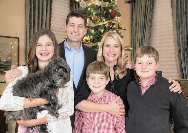 Paul Ryan with his family