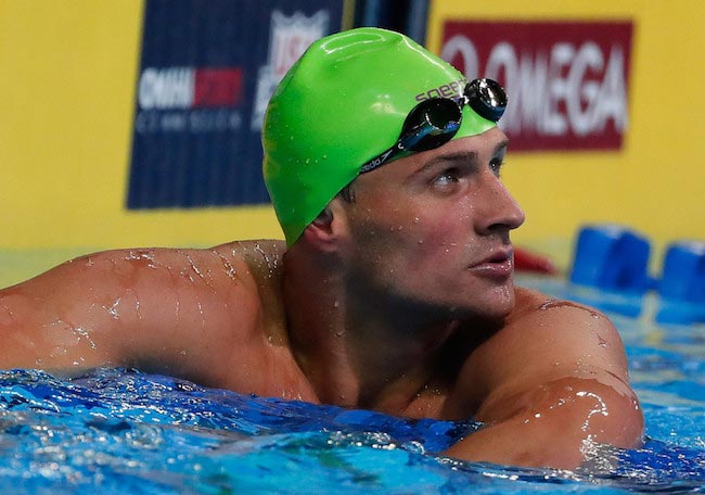 Ryan Lochte after a swimming session in the semi-finals of the Men’s 200 Meter Individual Medley at the 2016 USA Olympic Team Swimming trial