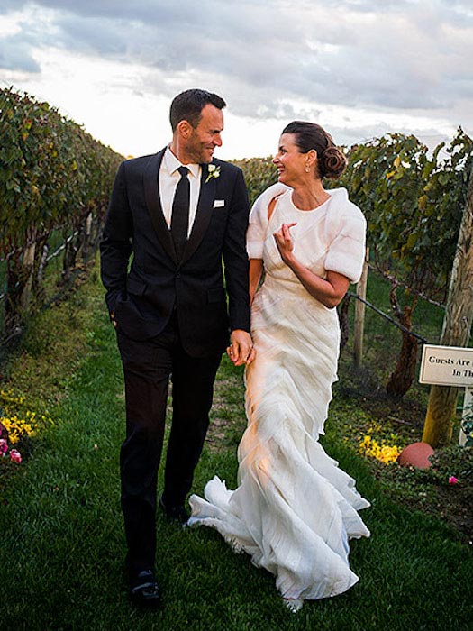 Bridget Moynahan and Andrew Frankel’s wedding portrait