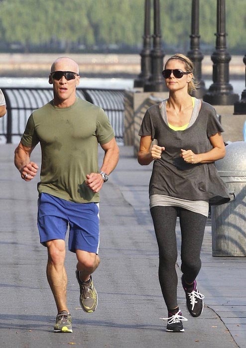 David Kirsch and Heidi Klum running outdoors