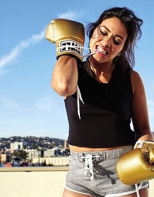 Gina Rodriguez boxing gloves