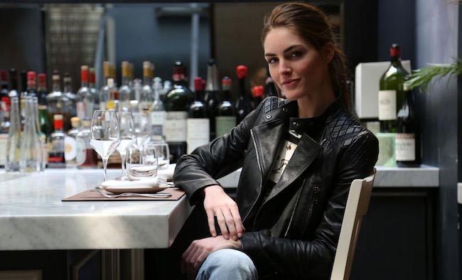 Hilary Rhoda in a restaurant