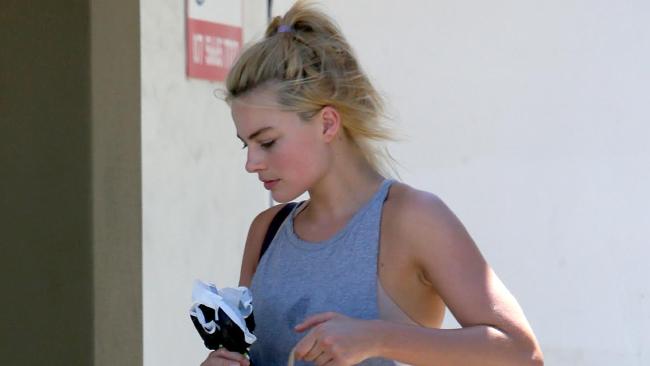 Margot Robbie after a workout on the Gold Coast