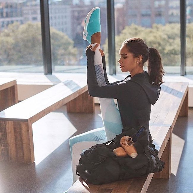 Misty Copeland showing her flexible body in a February 2018 picture