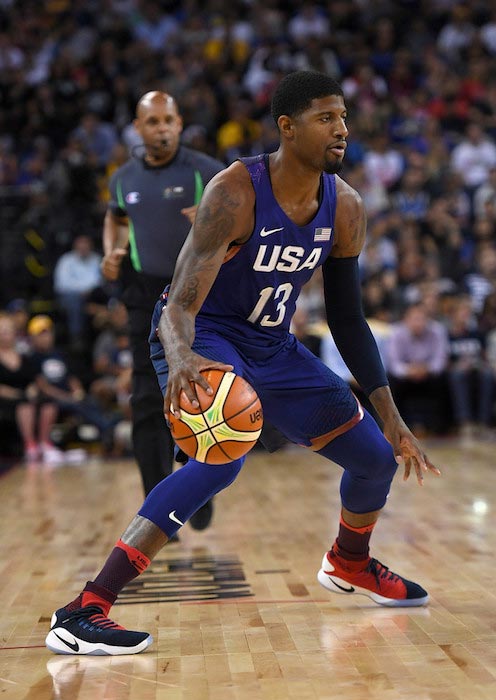 Paul George in action against China’s National Team on July 26, 2016 in Oakland, California