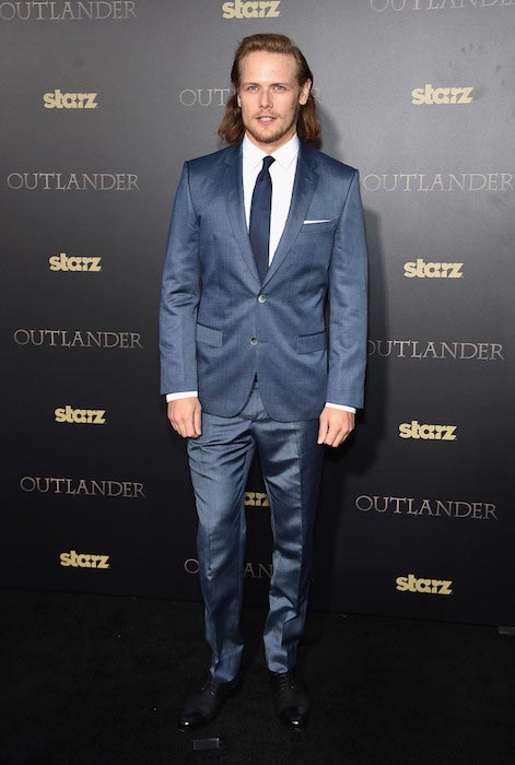 Sam Heughan on the mid-season premiere of “Outlander” in New York on April 1, 2015