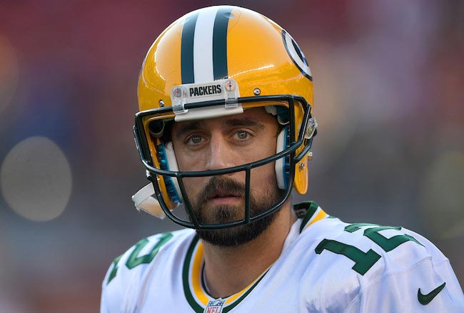 Aaron Rodgers prior to a match between Green Bay Packers and San Francisco 49ers on August 26, 2016