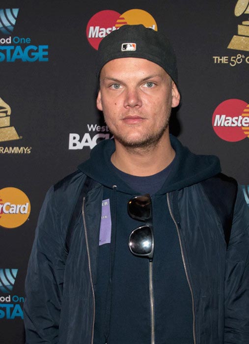 Avicii at MasterCard Lounge at Westwood One Backstage on February 13, 2016 in Los Angeles, California