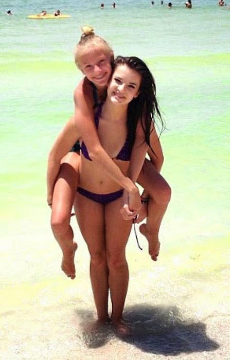 Brooke Hyland black bikini seaside