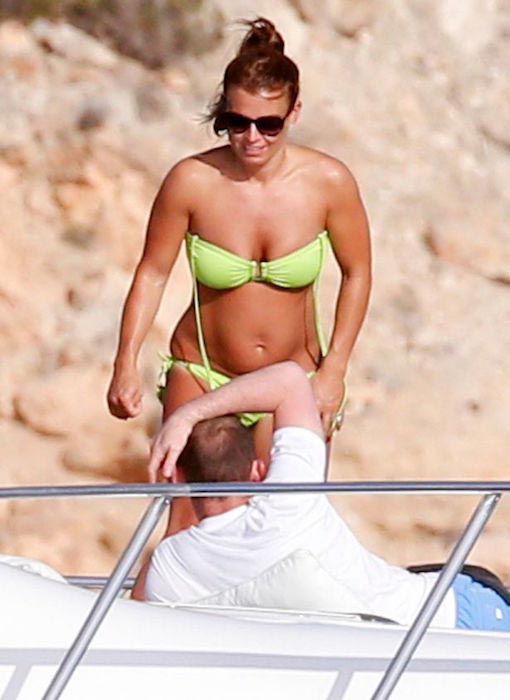 Coleen Rooney on a yacht in Ibiza with husband Wayne in July 2016